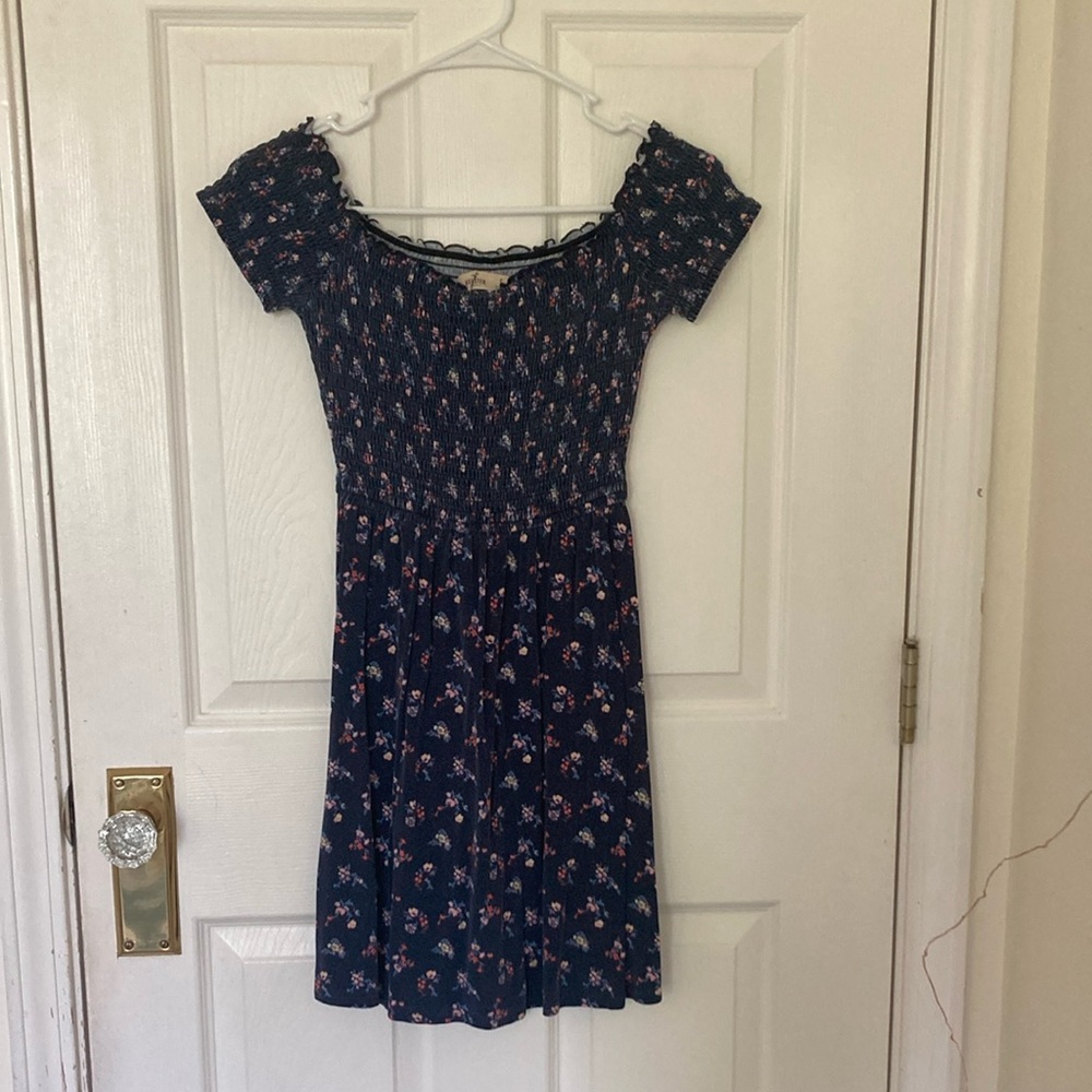 Floral Hollister Navy Dress